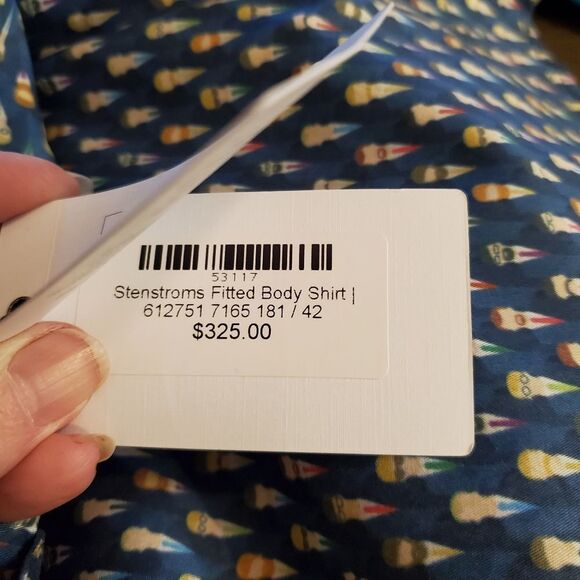 Stenströms Fun Print Button Up Dress Shirt - Picture 8 of 9